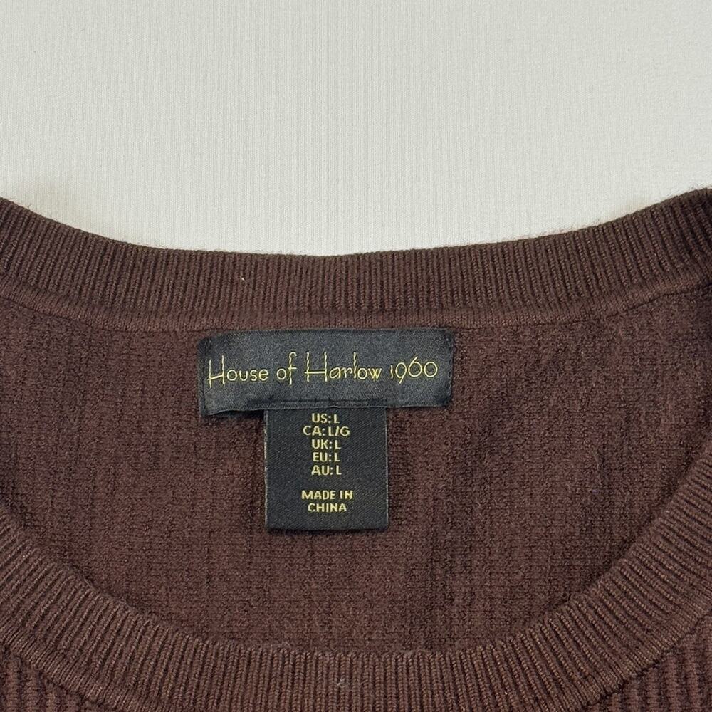 House Of Harlow 1960 Brown Ribbed Cropped Tank Top Size Large - Picture 9 of 10